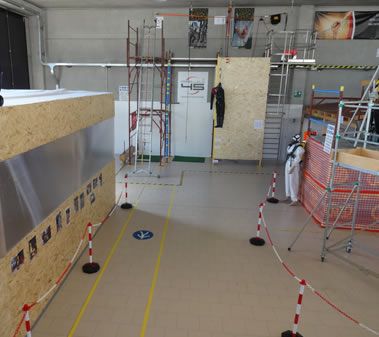 Alcune delle strutture interne del Centro di formazione ed addestramento lavoratori Parallelo45 in Provincia di Piacenza
